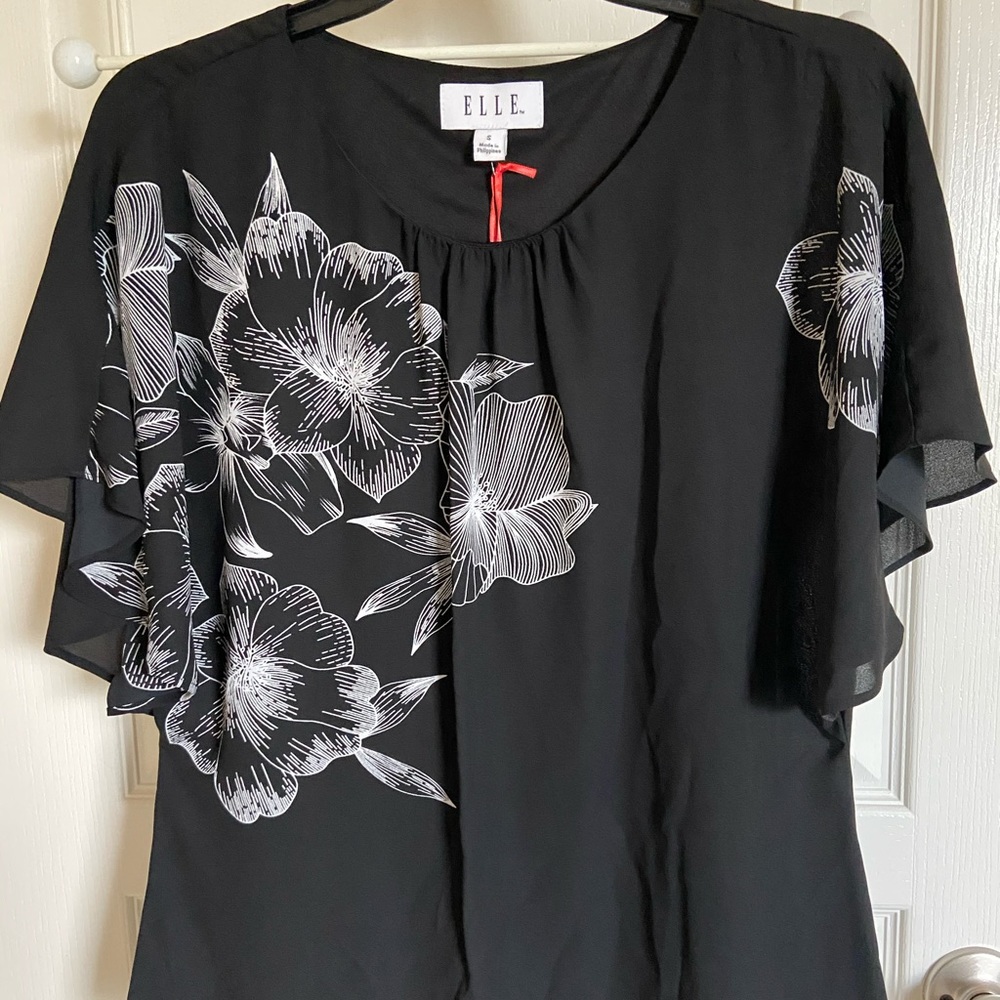 Black Floral Blouse
